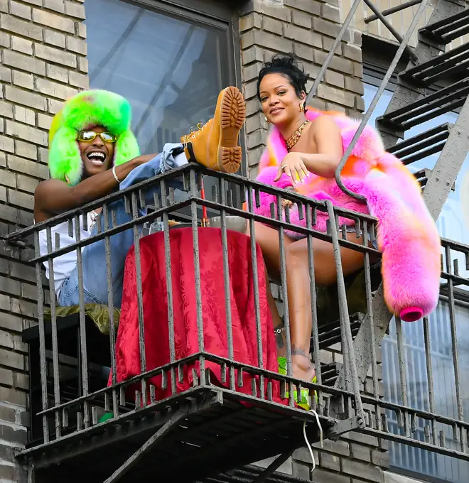Rihanna and A$AP Rocky were spotted on the set of a music video shoot