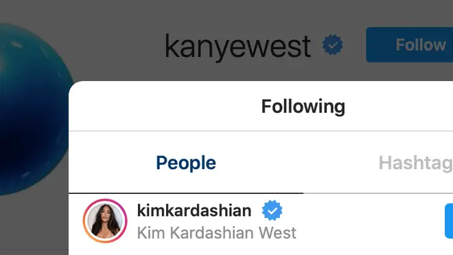 Kanye still only follows Kim Kardashian