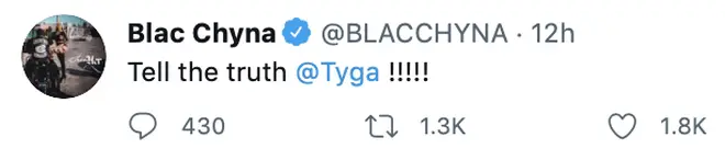 Blac Chyna taunts her ex-boyfriend Tyga on Twitter.