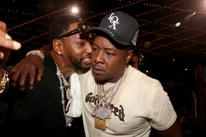 Cam'ron (L) and Jadakiss attend Verzuz: The Lox Vs Dipset at Madison Square Garden on August 3, 2021.