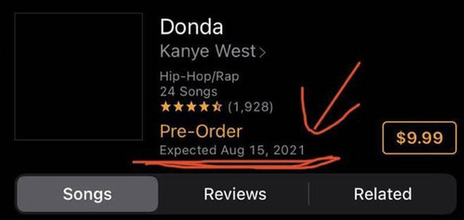 Apple Music teases new 'Donda' release date.