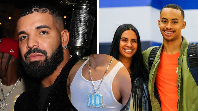 Drake gifts rumoured girlfriend&squot;s son Amari Bailey custom "10" diamond chain
