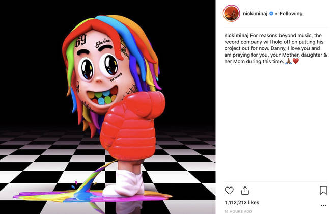 Nicki sent her prayers to 6ix9ine and his loved ones.