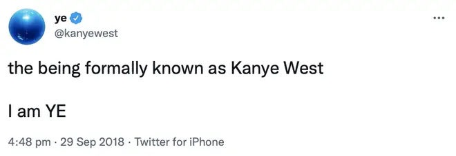 Kanye West announced he wanted to be referred to as YE back in 2018.