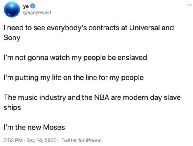 In 2019, Kanye West went against UMG in a series of tweets.