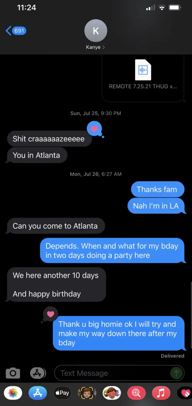 Soukkja Boy reveals his messages with Kanye West on Twitter.
