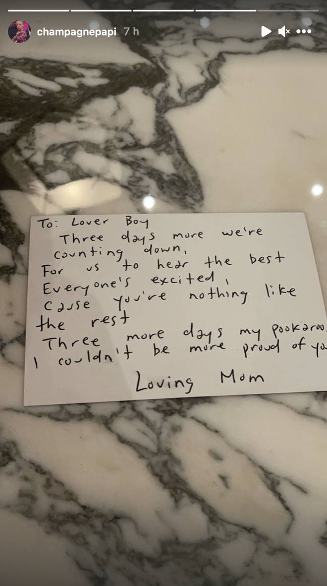 Drake's mother pens him a sweet message ahead of his CLB album release.