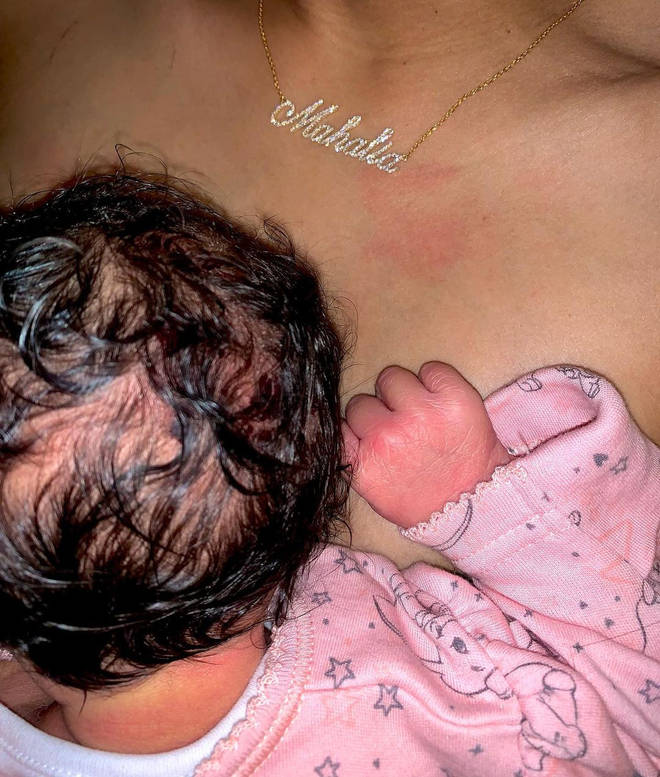 Loz shares first photo of her and J Hus' baby girl, Mahalia Jallow.