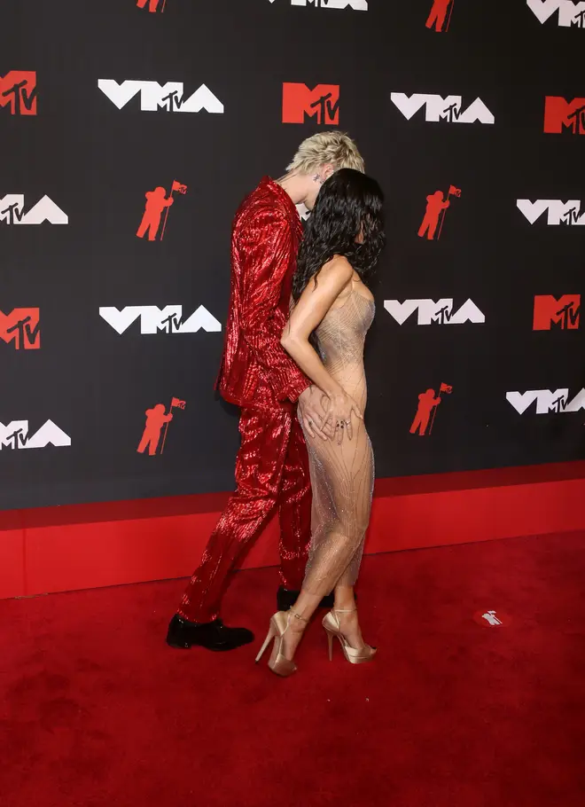 Megan Fox and Machine Gun Kelly walk the red carpet at the 2021 VMAs