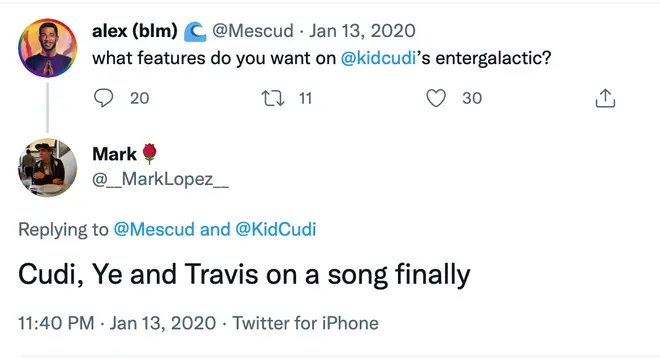 Fans are requesting a track with Kanye West and Travis Scott