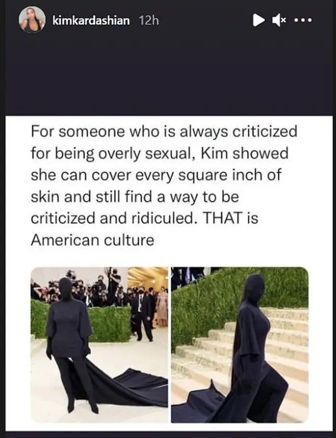 Kim posted an explanation to her Instagram story