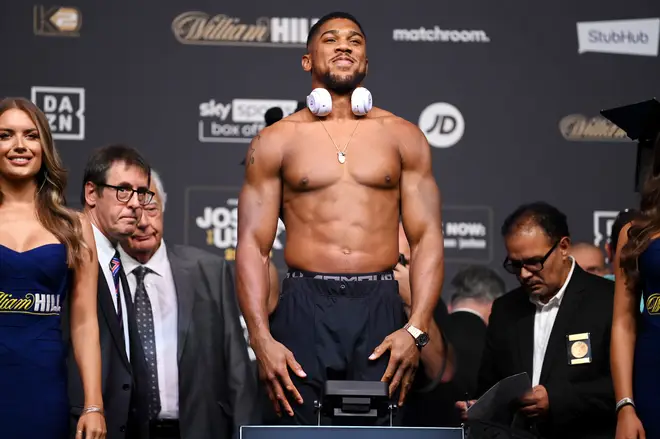 Anthony Joshua weighs in ahead of the Heavyweight Fight against Oleksandr Usyk.