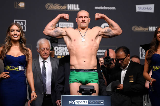 Oleksandr Usyk weighs in ahead of the Heavyweight Fight against Anthony Joshuua