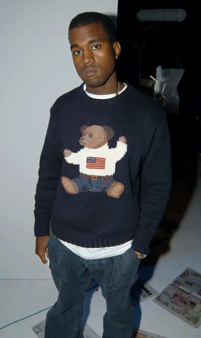 Kanye West pictured at his "College Dropout" video shoot
