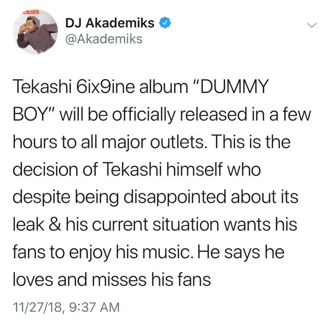 DJ Akademiks speaks about Tekashi 6ix9ine