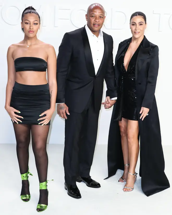 Dr. Dre with his ex Nicole Young and their daughter Truly (left)