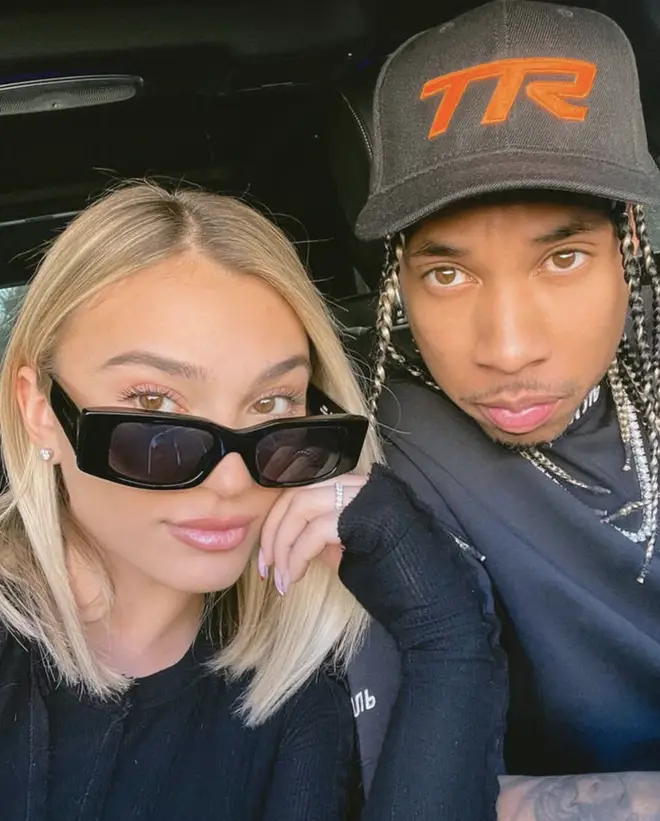Camaryn Swanson and Tyga sparked engagement rumours after she was spotted wearing a ring on her wedding ring finger.