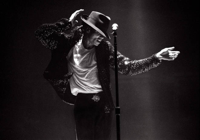 Michael Jackson performs in concert circa 1995.