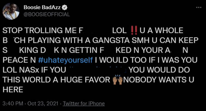 Boosie Badazz goes on a homophobic tirade against Lil Nas X.