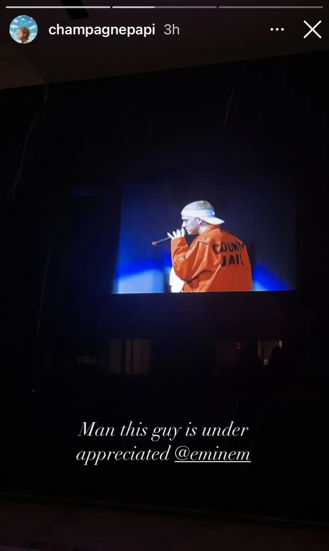 Drake called Eminem 'under-appreciated' in an Instagram Story.