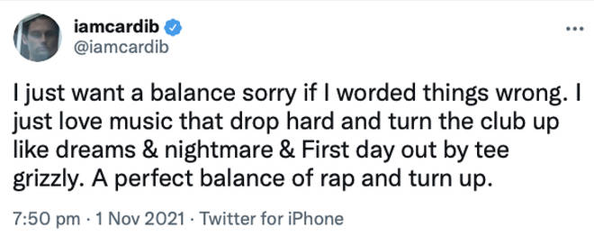 Cardi B further clarifies her points following the Instagram Live.