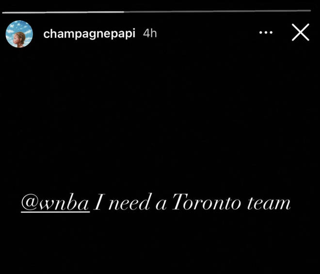 Drake calls for a WNBA expansion team in Toronto.
