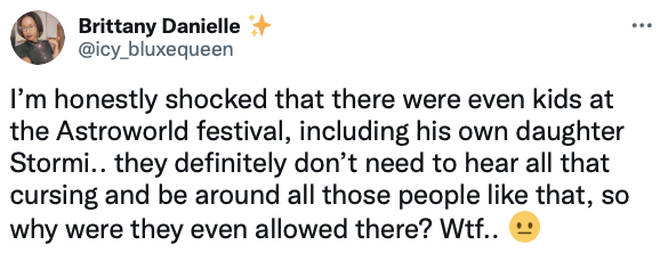 Fans express that kids, including Stormi, should not have been allowed at the Astroworld Festival.
