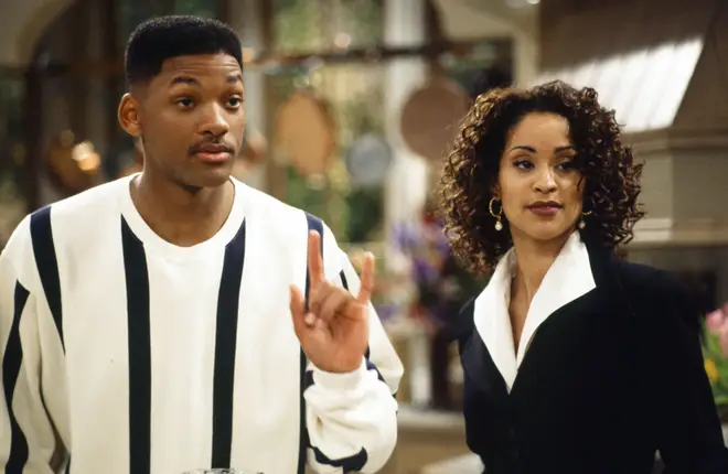 Will Smith and Karyn Parson on the set of The Fresh Prince of Bel-Air