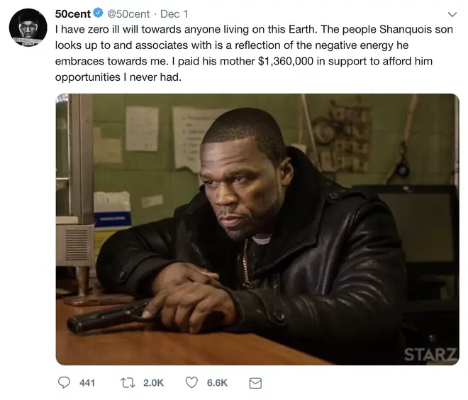 The rapper claims to have supported his son.