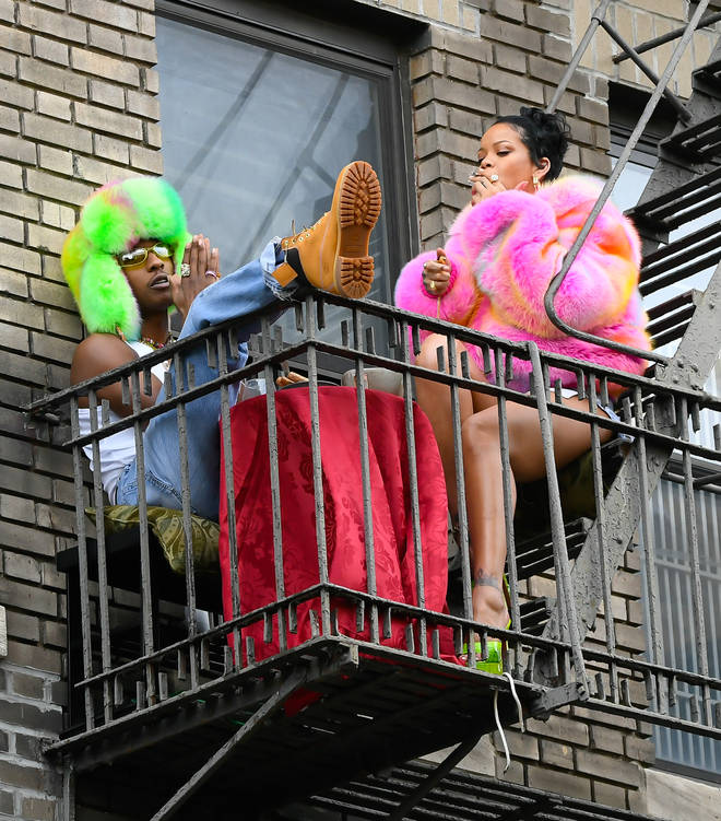 Rihanna and boyfriend A$AP Rocky seen filming a music video in New York City (July 2021)