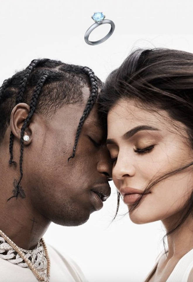 Kylie Jenner hints at Travis Scott engagement ring.
