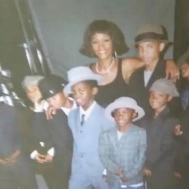 Offset shared a picture of himself as a child with Whitney Houston