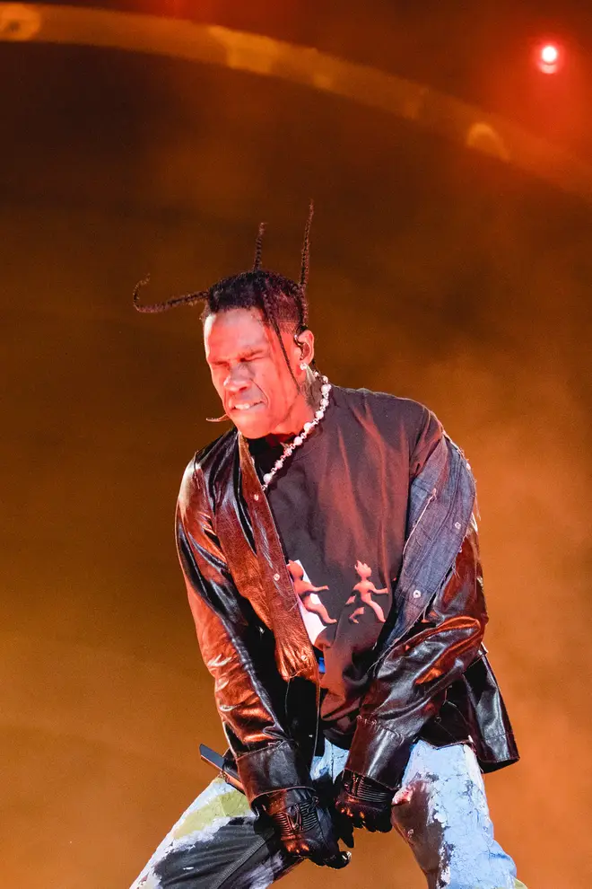 Travis Scott performs onstage during the Astroworld Festival 2021