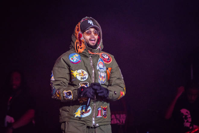 Chris Brown performs at The O2 Arena in London at Wizkid's 'Made In Lagos' show.