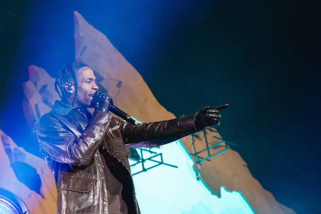 Travis Scott performing at Astroworld Festival 2021