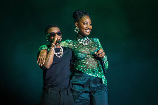 Wizkid and Tems performing at the O2 Arena