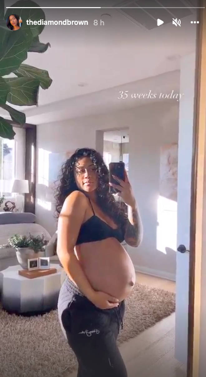 Diamond Brown confirms she is 35 weeks pregnant