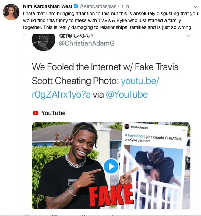 Kim Kardashian slams fake Travis Scott cheating picture