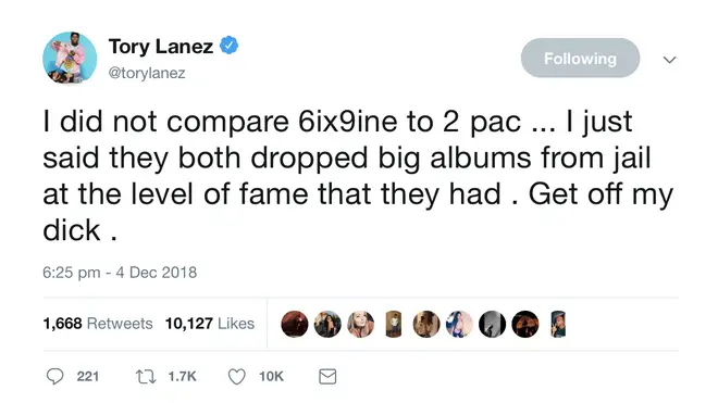 Lanez clarified his comments on Twitter.