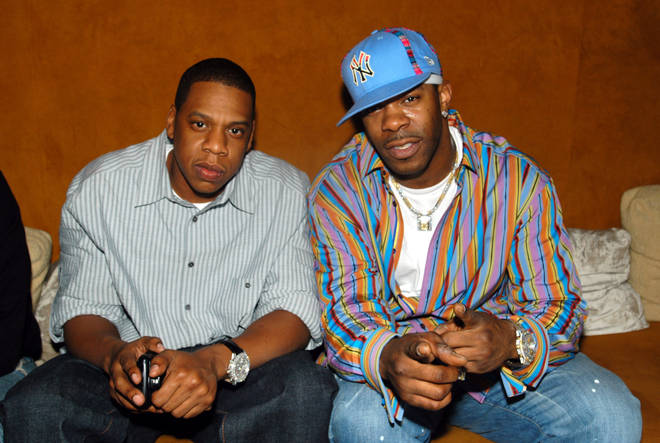 Jay-Z and Busta Rhymes during Naomi Campbell Cohosts Sky Wednesdays at The 40/40 Club
