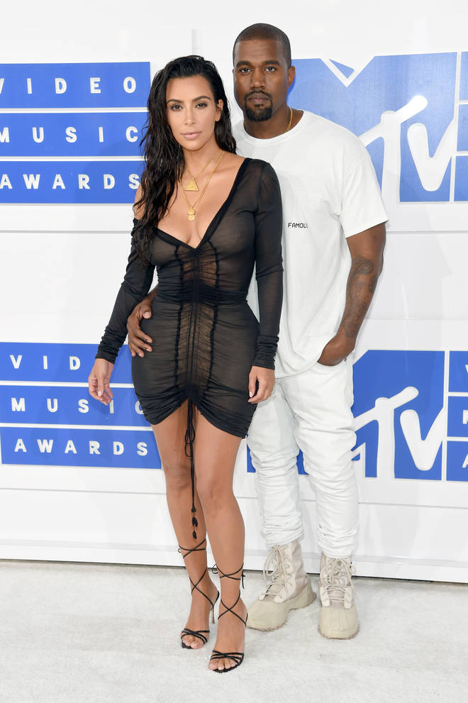 Kanye West and Kim Kardashian at the 2016 MTV Video Music Awards