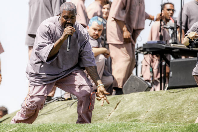 Kanye West performing at 2019 Coachella Valley Music And Arts Festival