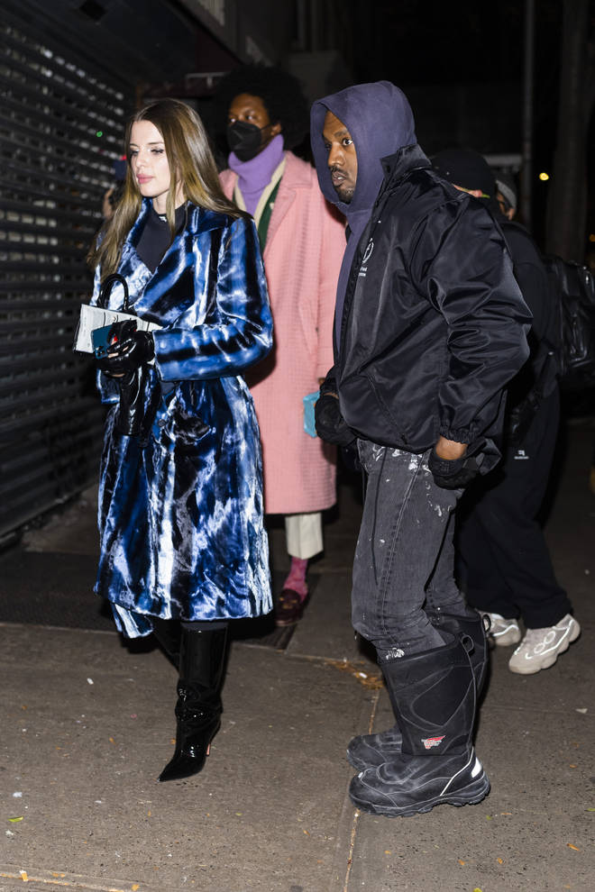 Julia Fox and Kanye West spotted together in Greenwich Village on January 04, 2022 in New York City.