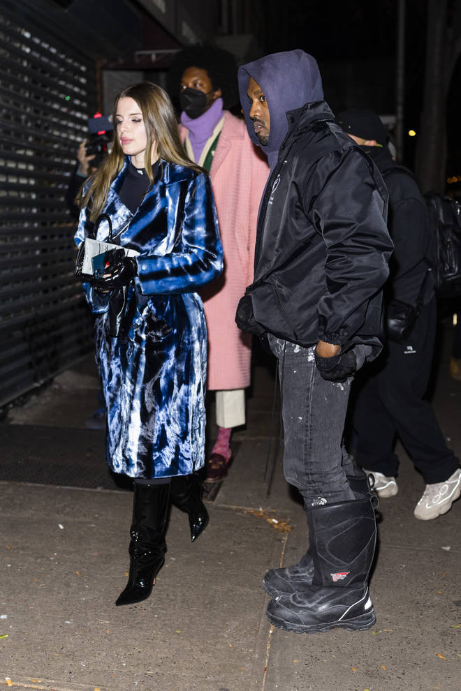 Julia Fox and Kanye West are seen in Greenwich Village on January 04, 2022 in New York City