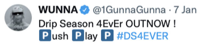 Gunna has been using the 'P' to push his new album DS4EVER