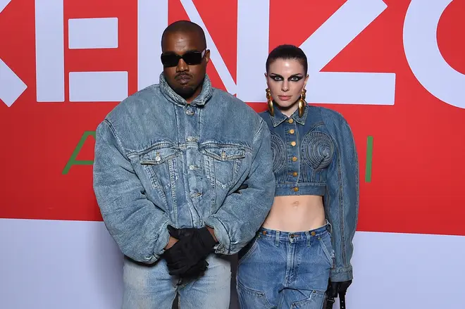 Julia Fox and Kanye West at the Kenzo : Photocall - Paris Fashion Week - Menswear F/W 2022-2023