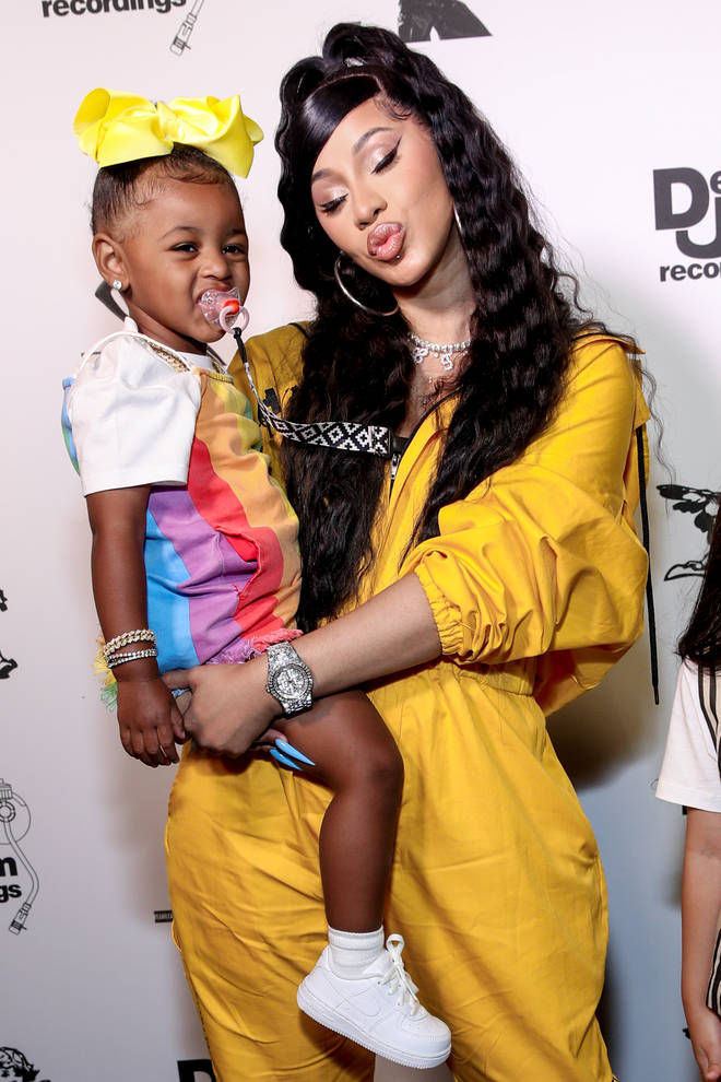 Cardi B with daughter Kulture at Teyana Taylor "The Album" Listening Party in 2020