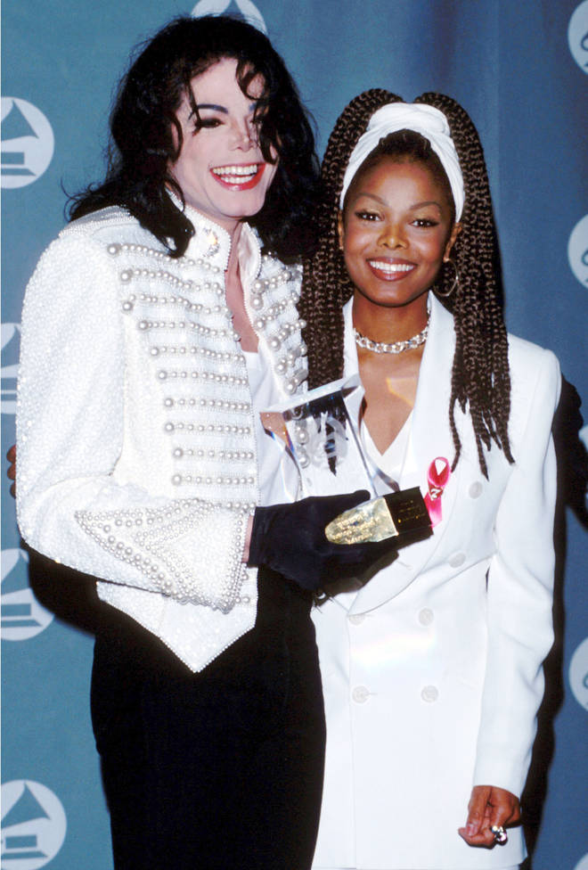 Michael Jackson and Janet Jackson at the 35th Annual GRAMMY Awards