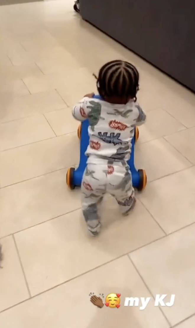Yaya Mayweather shares a video of Kentrell Jr using his walker.