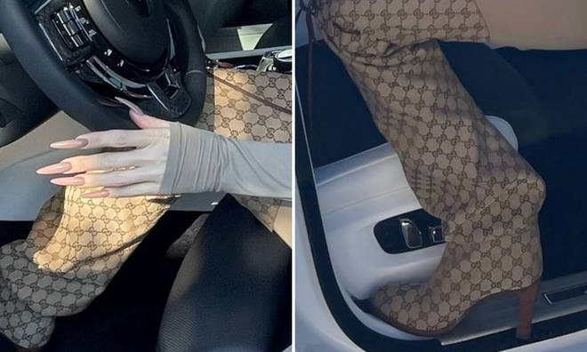 Khloe's two heels and elongated plate fingers that fans uncovered on Instagram